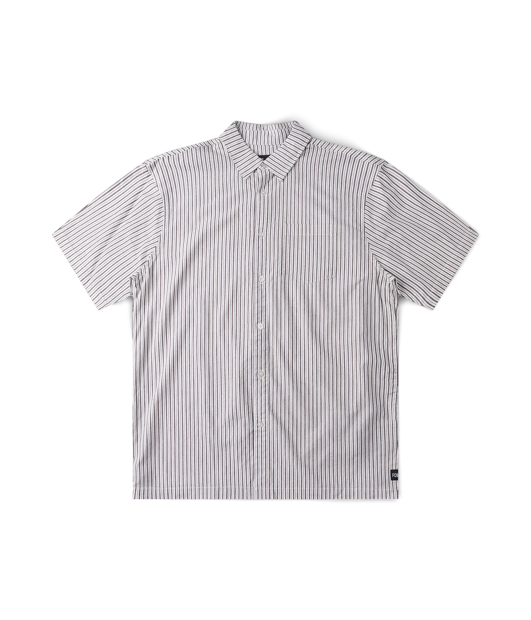 FORMER Reynolds Stripe SS Shirt in BEIGE