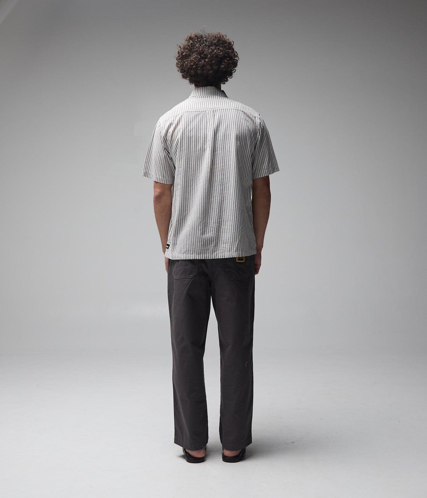 FORMER Reynolds Stripe SS Shirt in BEIGE