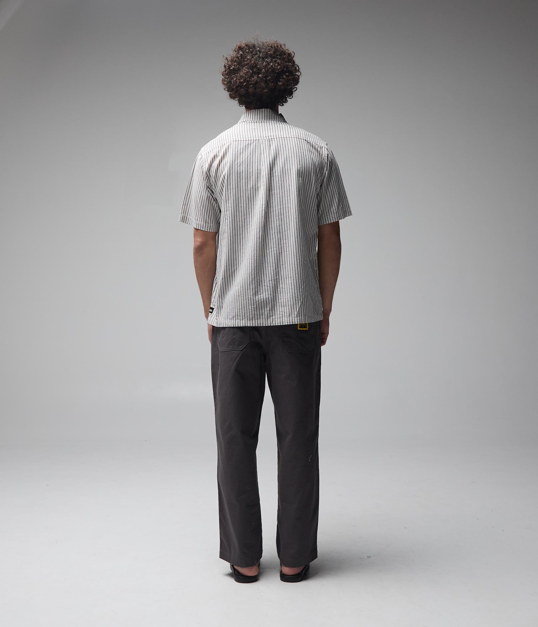 FORMER Reynolds Stripe SS Shirt in BEIGE