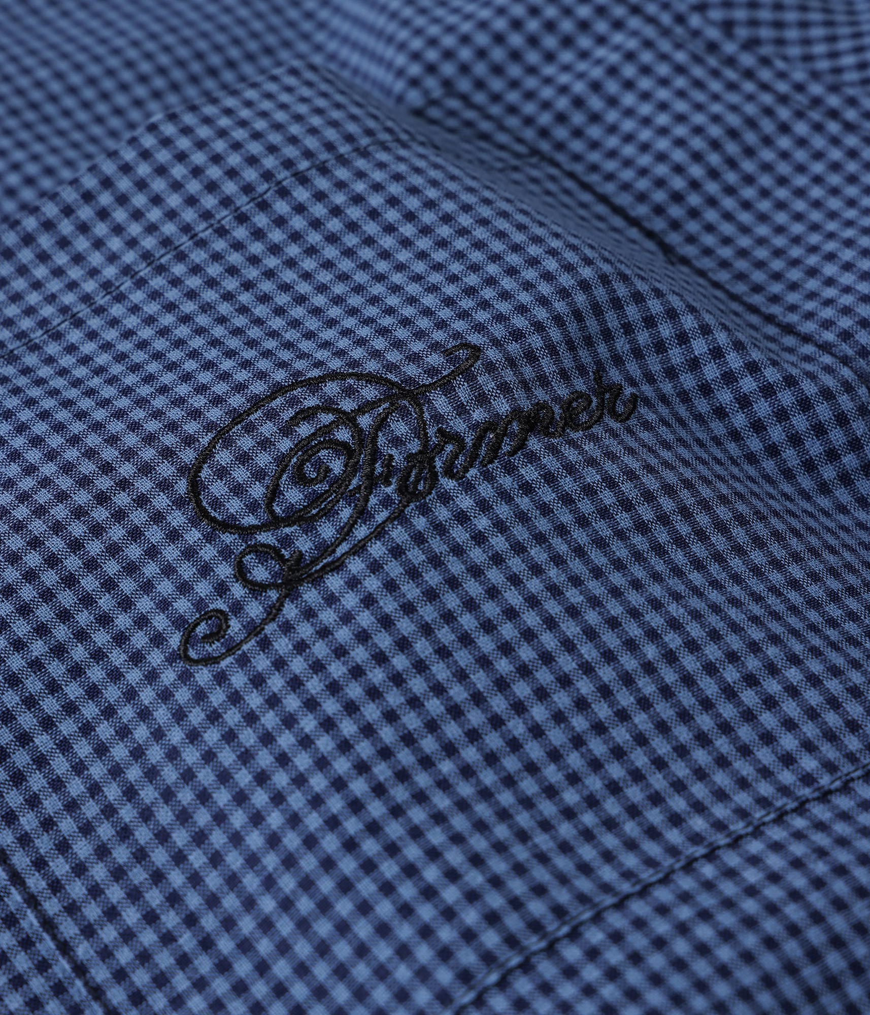 FORMER Vivian Check SS Shirt in BLUE