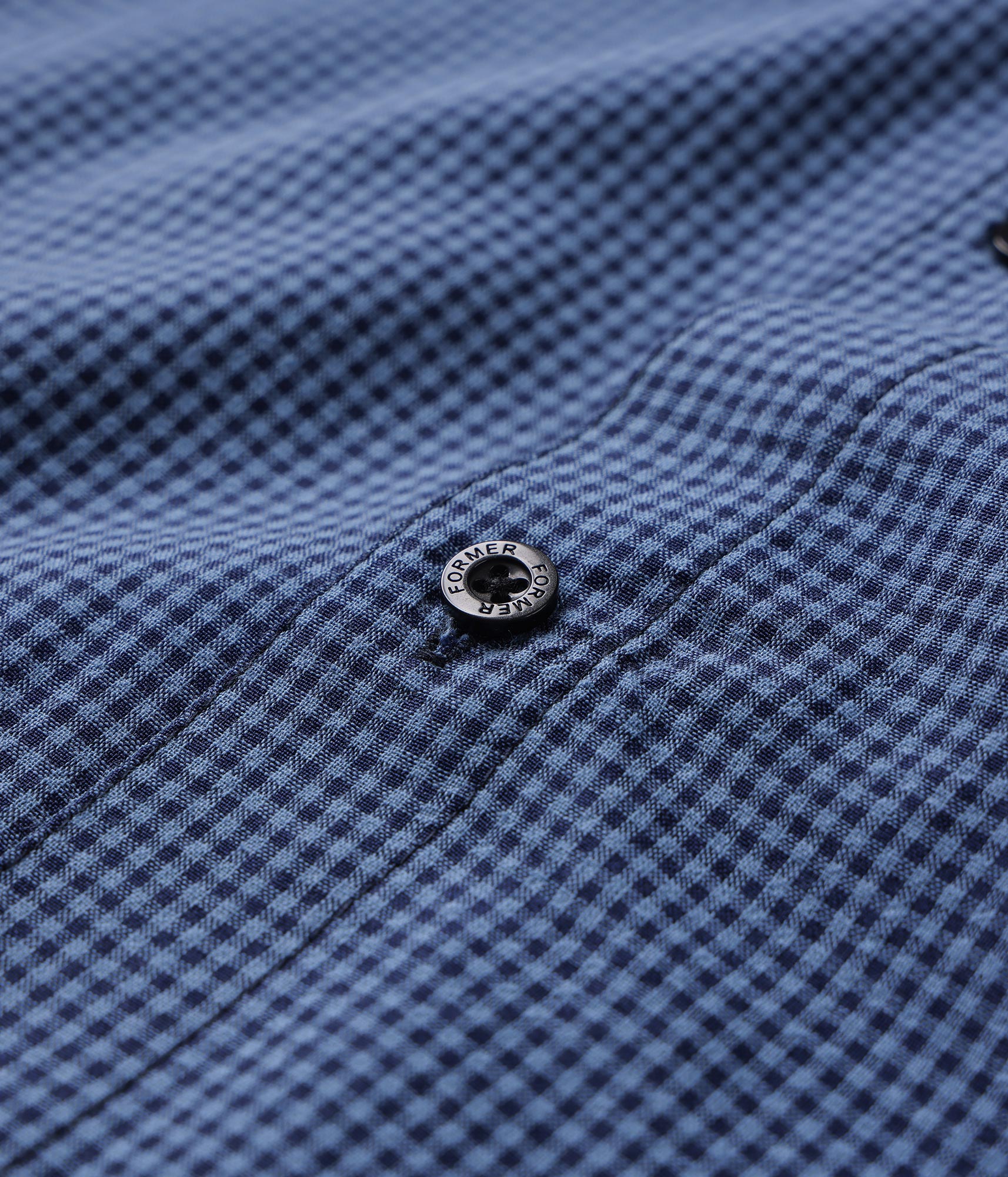 FORMER Vivian Check SS Shirt in BLUE