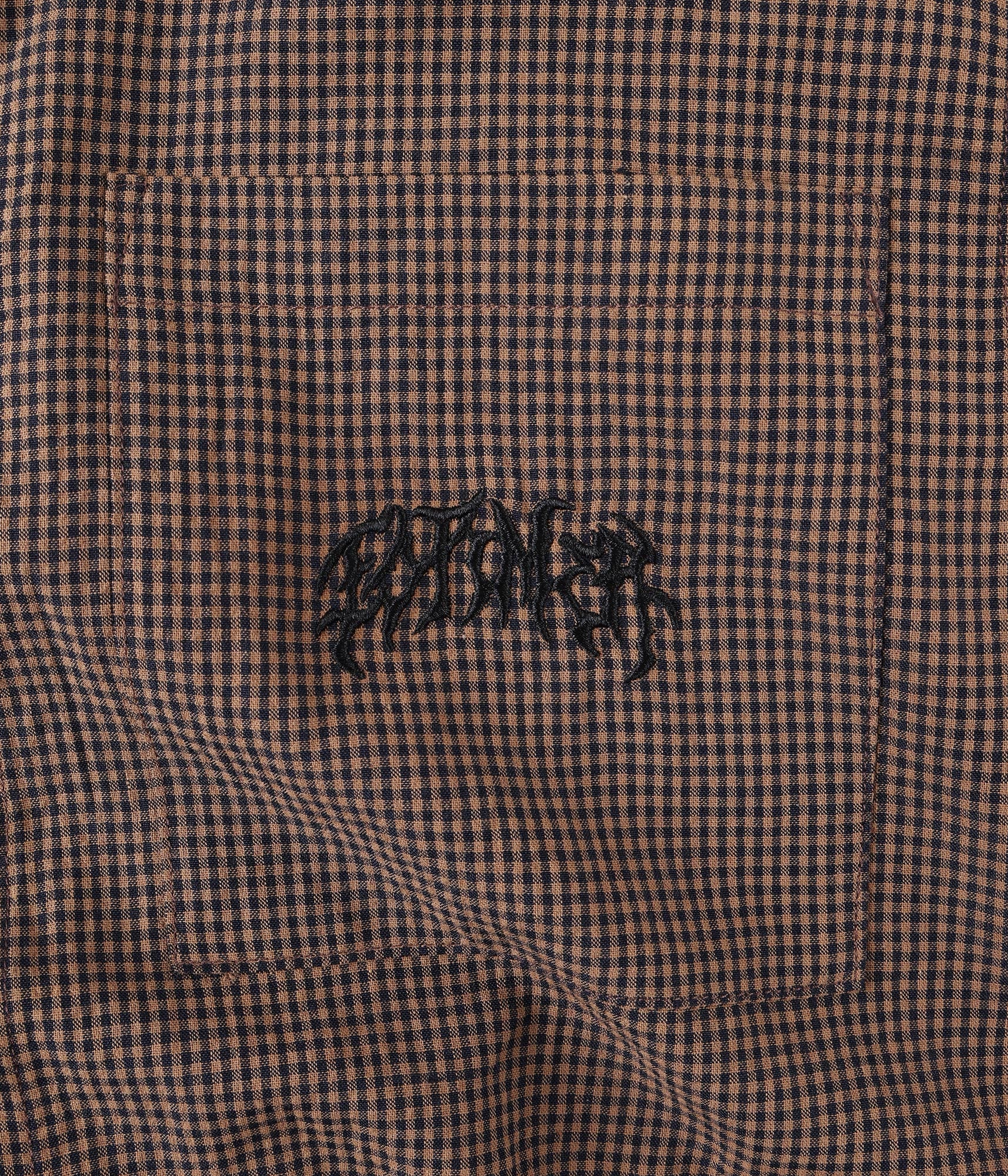 FORMER Vivian Check SS Shirt in BROWN
