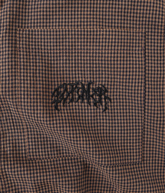 FORMER Vivian Check SS Shirt in BROWN