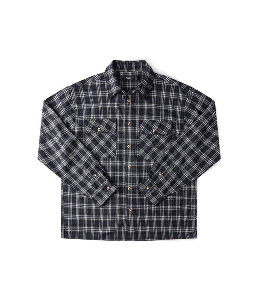 FORMER Vivian Flannel LS Shirt in BLACK/GREY