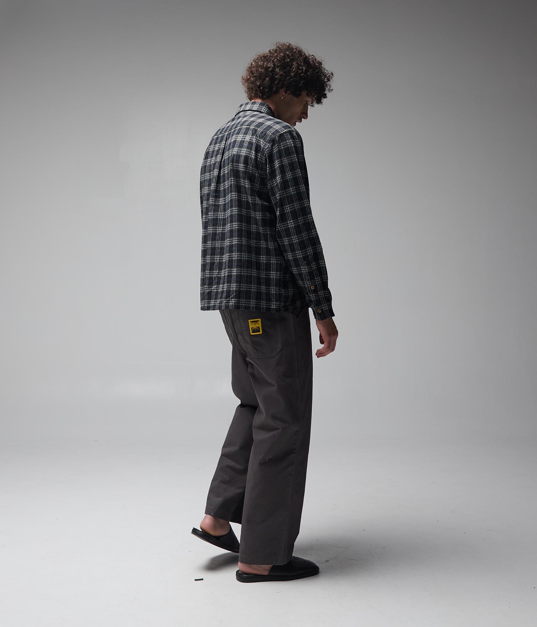 FORMER Vivian Flannel LS Shirt in BLACK/GREY