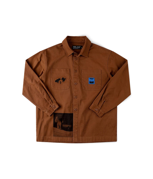 FORMER DXD Reynolds Overshirt in BROWN - Destroyed By Dane Collection