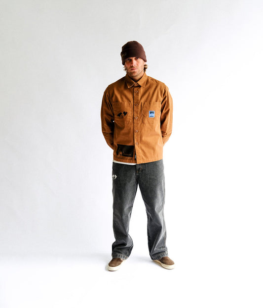 FORMER DXD Reynolds Overshirt in BROWN - Destroyed By Dane Collection