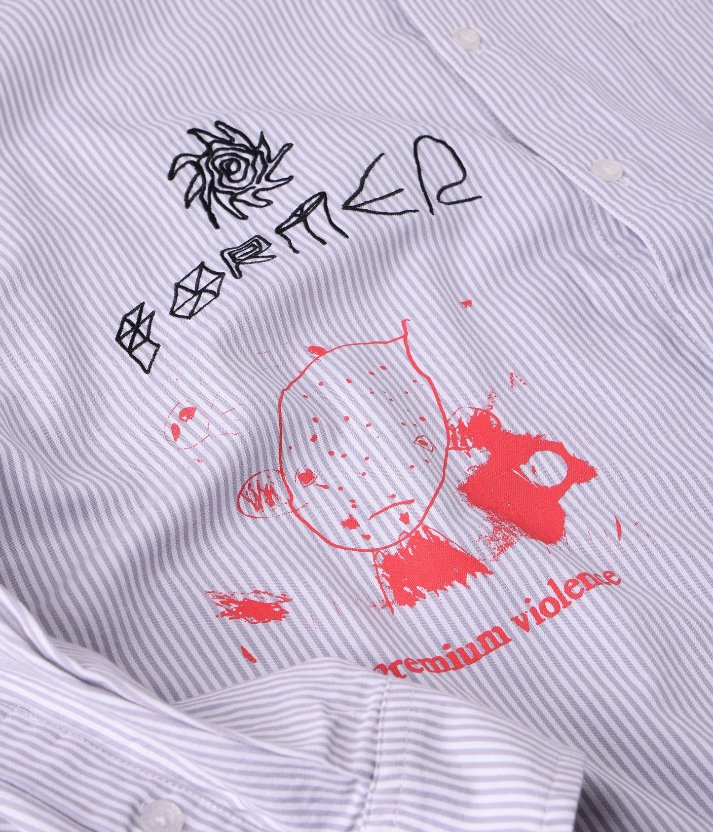 FORMER DXD Reynolds Stripe LS Shirt in GREY - Destroyed By Dane Collection