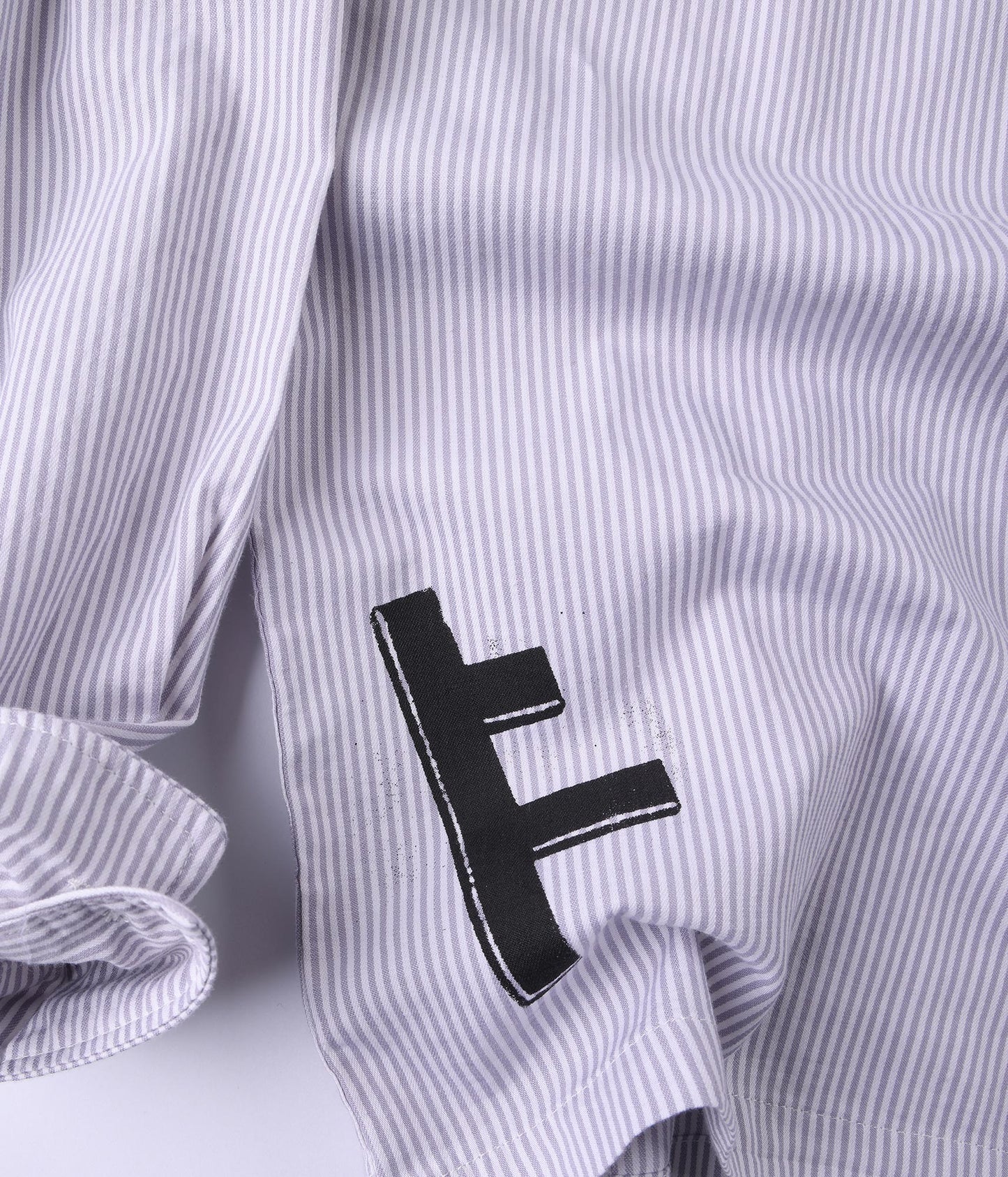 FORMER DXD Reynolds Stripe LS Shirt in GREY - Destroyed By Dane Collection