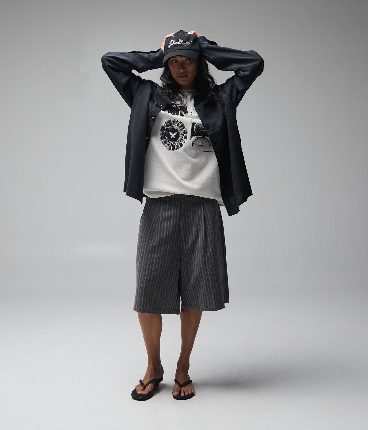 FORMER / VIVIAN ILLUSION LS SHIRT // BLACK