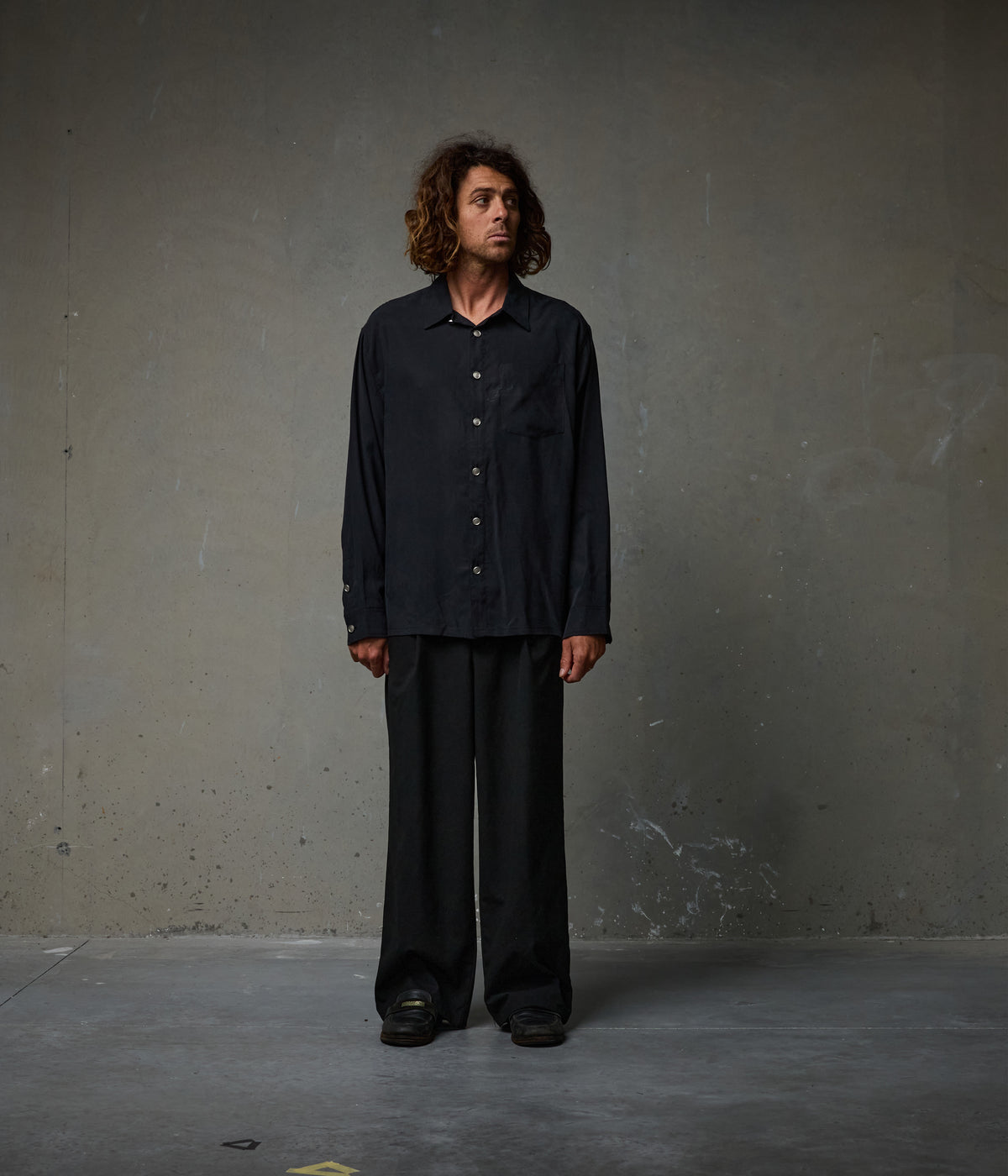 FORMER / VIVIAN ILLUSION LS SHIRT // BLACK