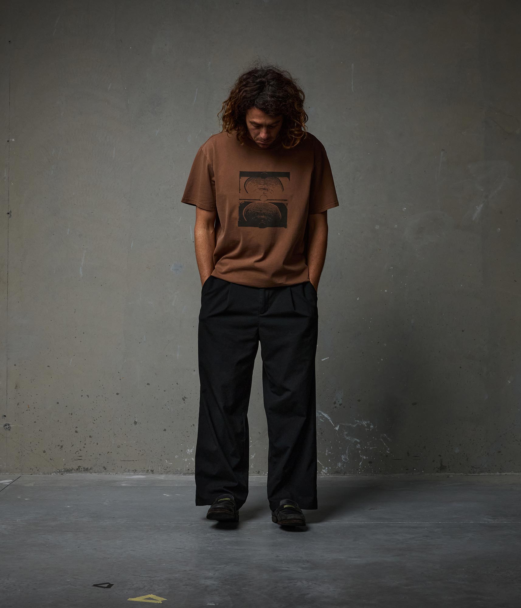 FORMER Crux Overdye T-Shirt in WASHED BARK - Origin Collection