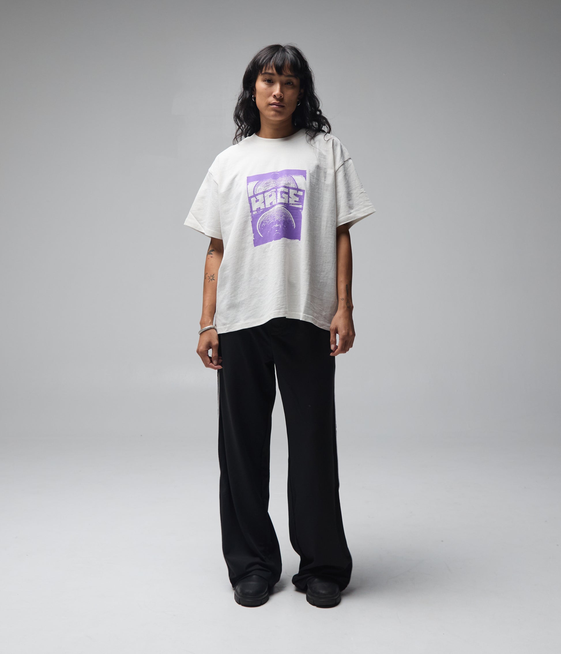 FORMER Corp Boxy T-shirt in Bone - FORMER x RAGE Collection