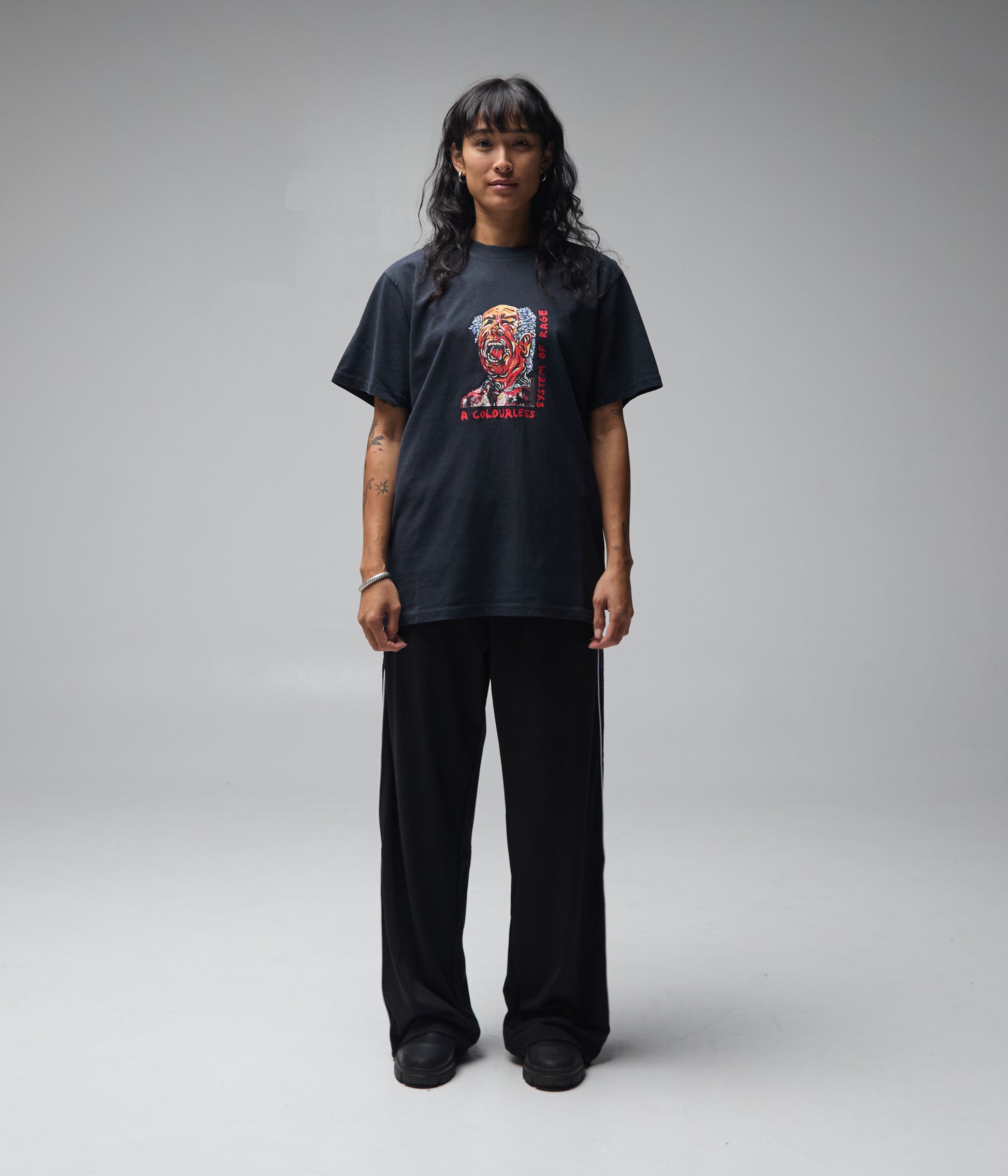 FORMER Colourless Clown T-shirt in Merch Black - FORMER x RAGE Collection