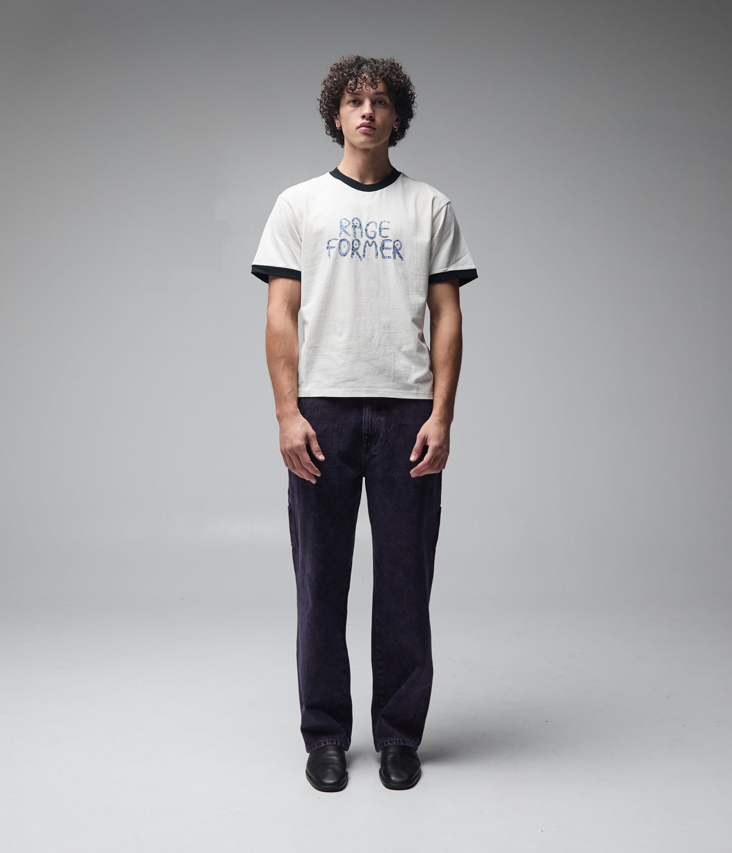 FORMER Tin Ringer Shrunken T-shirt in Bone - FORMER x RAGE Collection