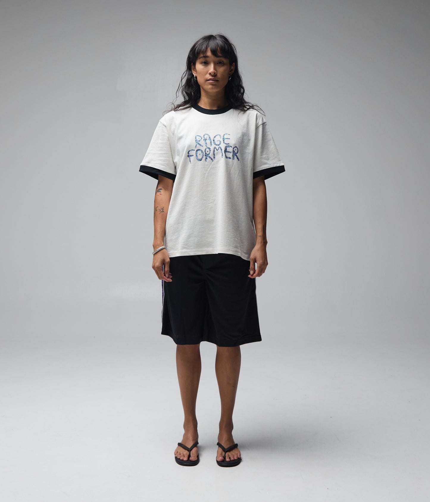 FORMER Tin Ringer Shrunken T-shirt in Bone - FORMER x RAGE Collection