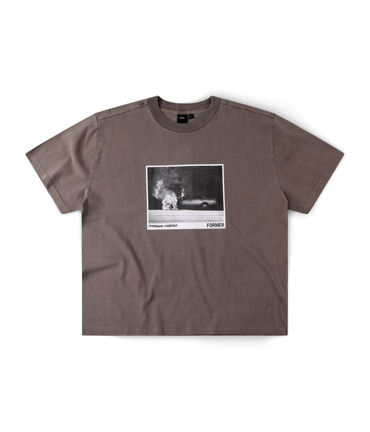 FORMER Ignite Boxy T-shirt in WASHED BROWN - Destroyed By Dane Collection