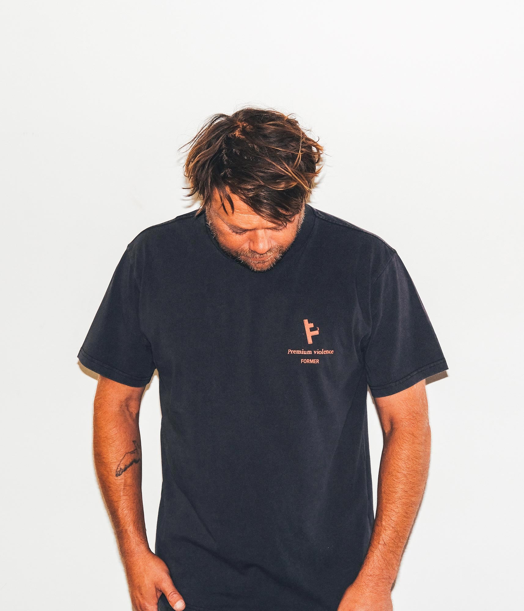 FORMER Kiddo T-shirt in MERCH BLACK - Destroyed By Dane Collection