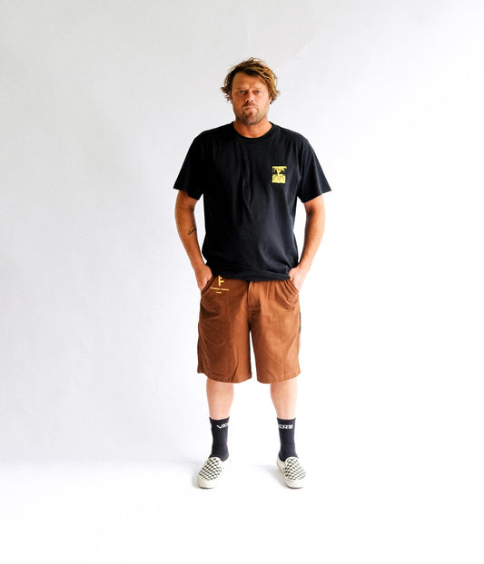 FORMER Slant F Crux T-shirt in BLACK - Destroyed By Dane Collection