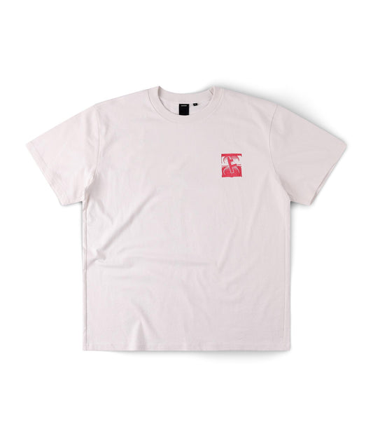 FORMER Slant F Crux T-shirt in BONE - Destroyed By Dane Collection