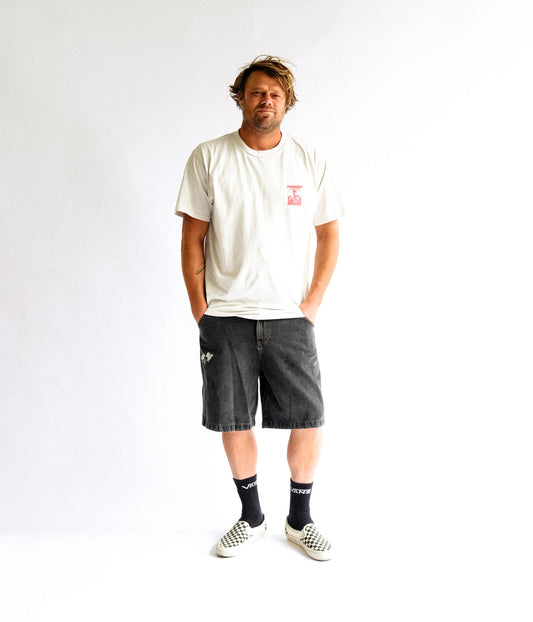 FORMER Slant F Crux T-shirt in BONE - Destroyed By Dane Collection