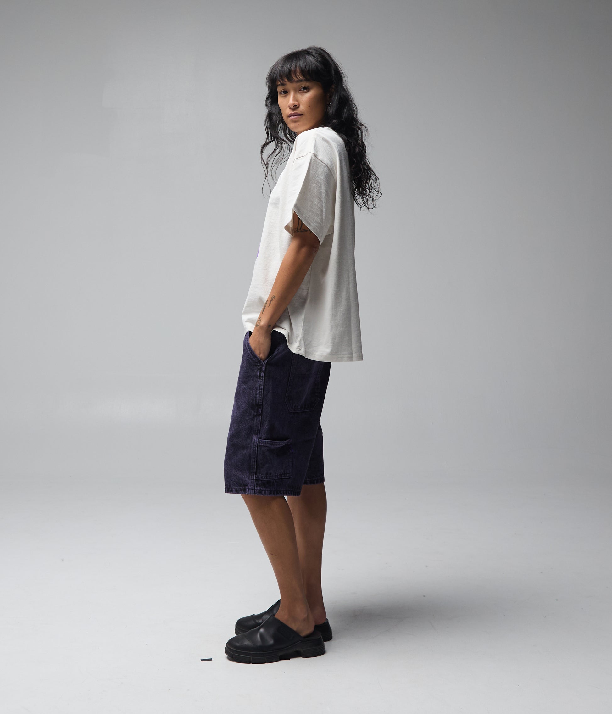 FORMER Distend Denim Walkshort in Washed Purple - FORMER x RAGE Collection