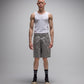 DISTEND SEAM JEAN SHORT // WASHED GREY
