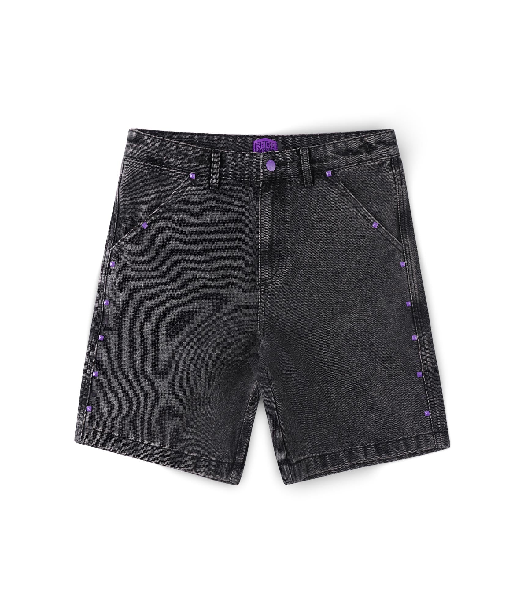 FORMER Studded Denim 21" Walkhshort in Washed Black - FORMER x RAGE Collection