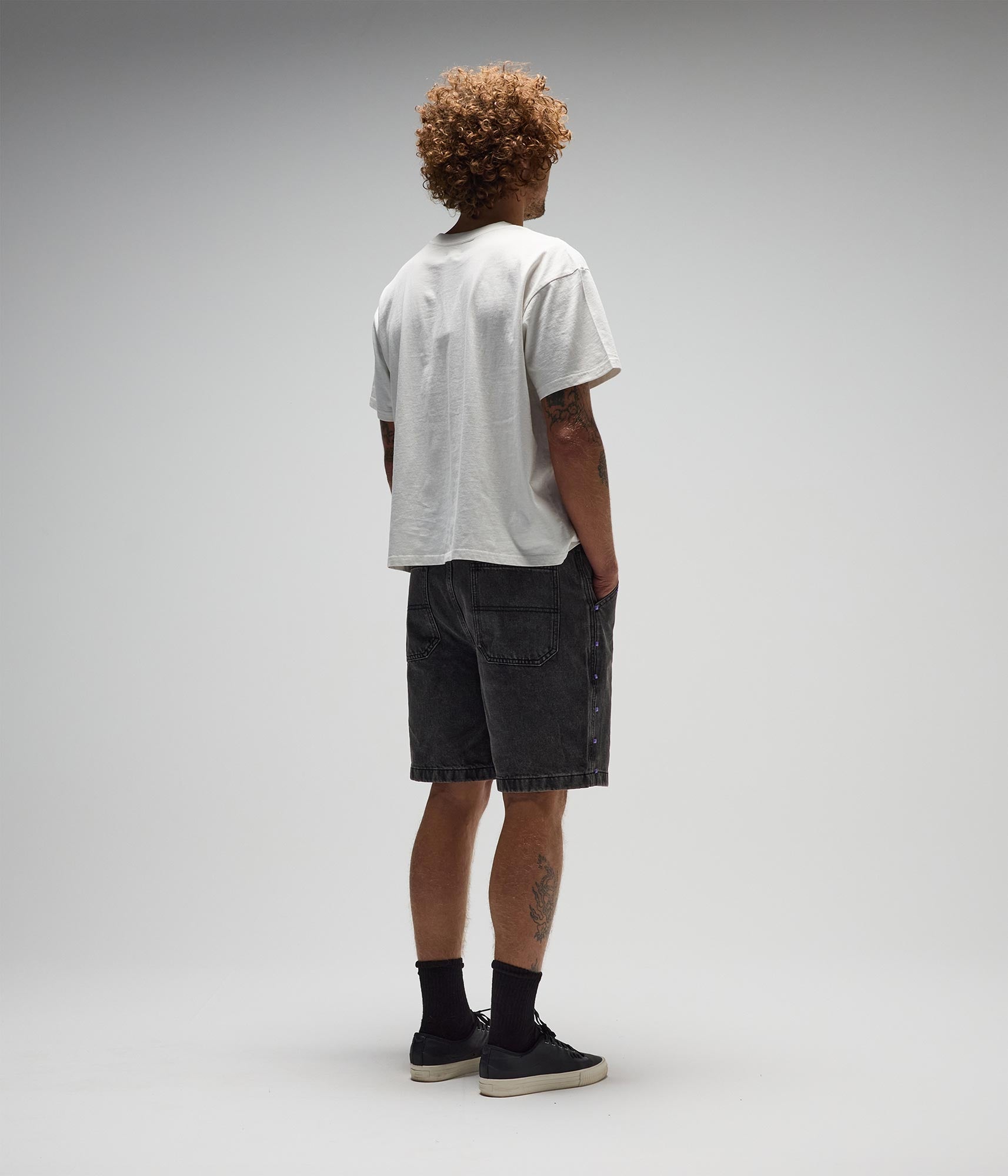 FORMER Studded Denim 21" Walkhshort in Washed Black - FORMER x RAGE Collection