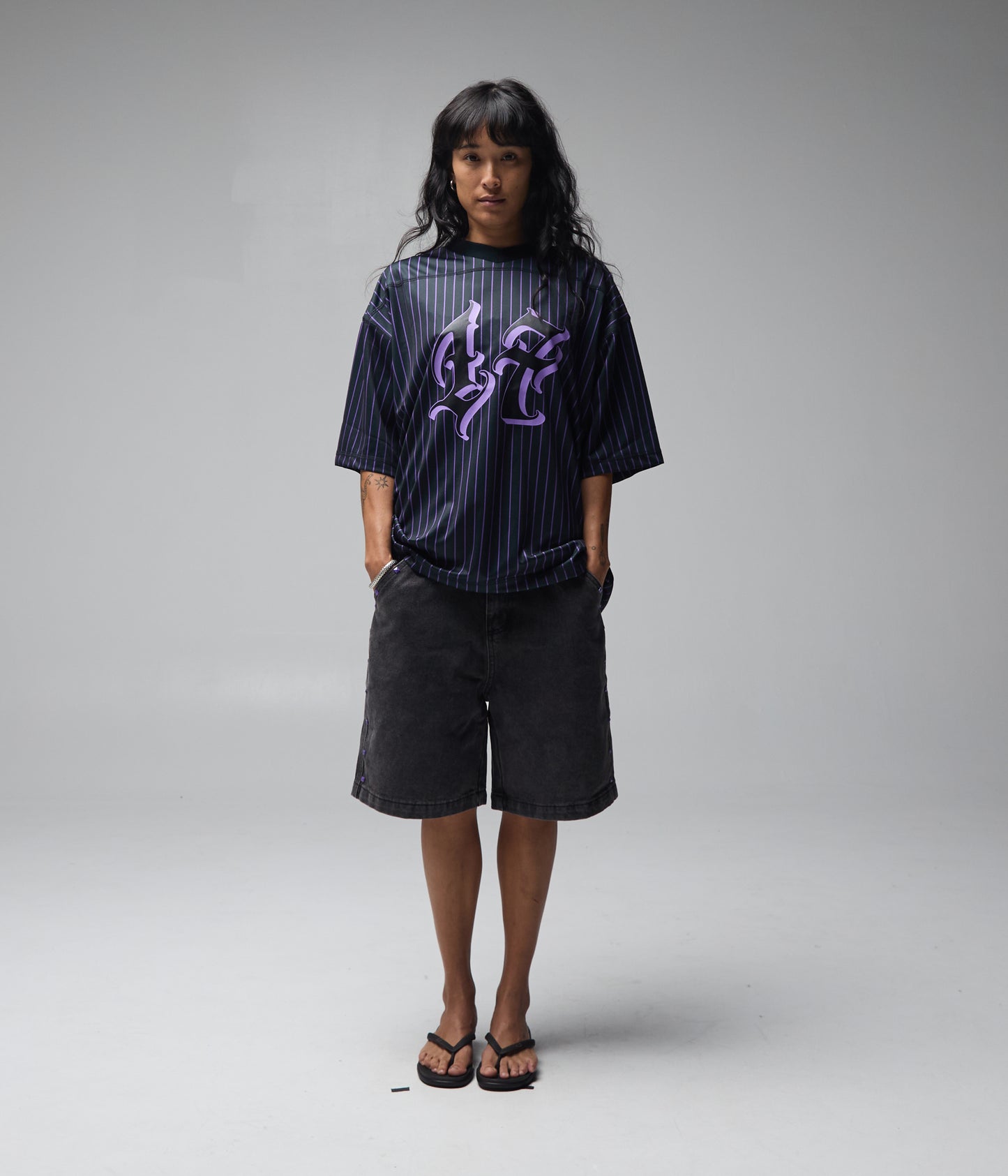 FORMER Studded Denim 21" Walkhshort in Washed Black - FORMER x RAGE Collection