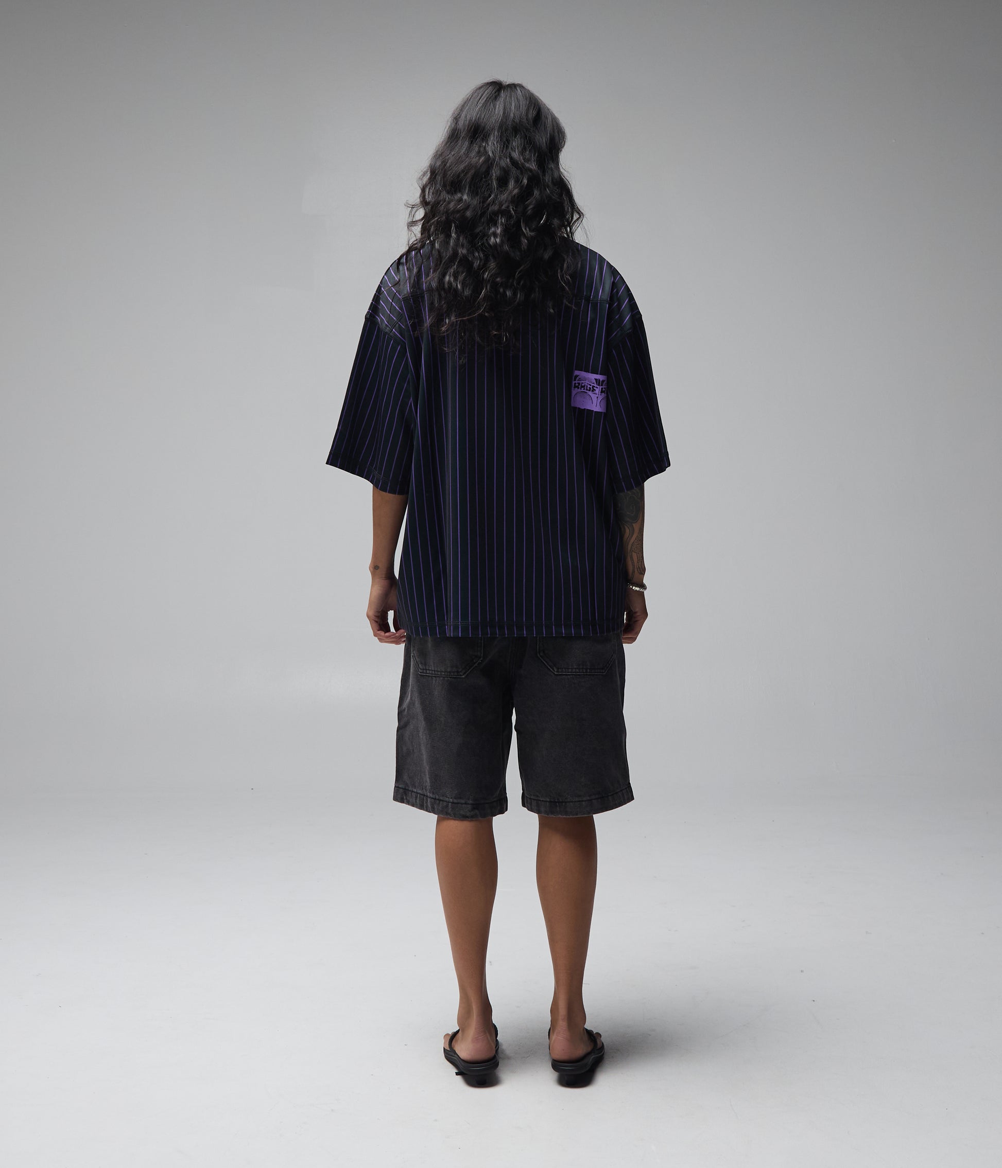 FORMER Studded Denim 21" Walkhshort in Washed Black - FORMER x RAGE Collection