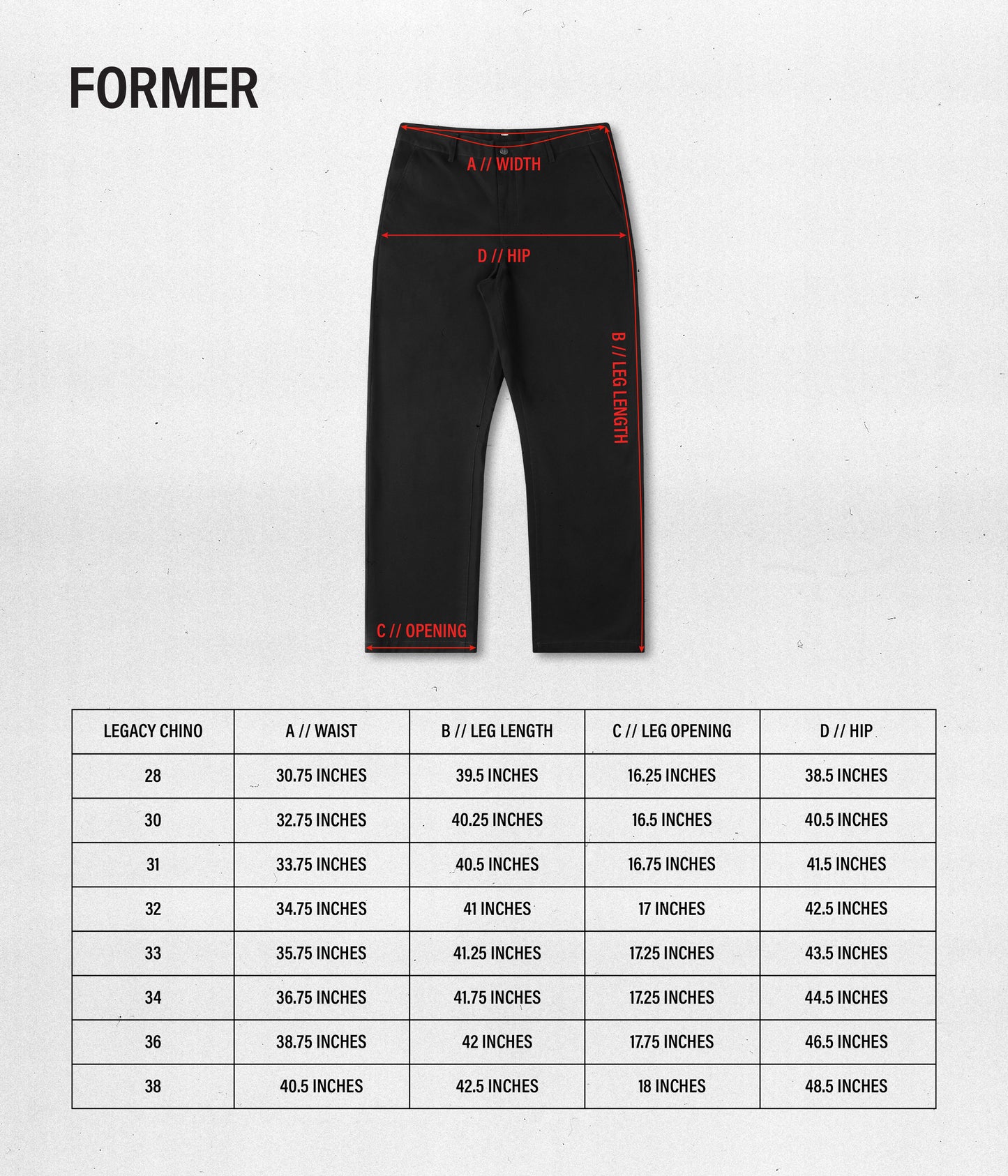 LEGACY CHINO PANT // BLACK