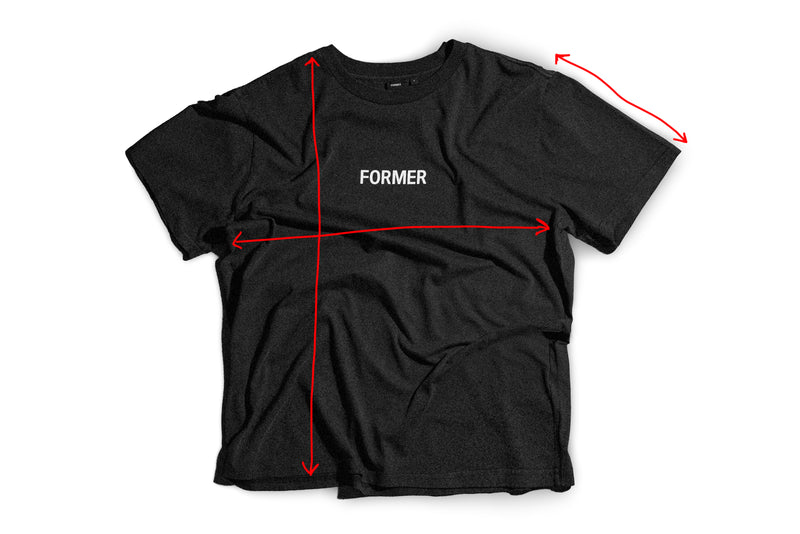 Measurement diagram for A MATTER T-SHIRT // WASHED SAND